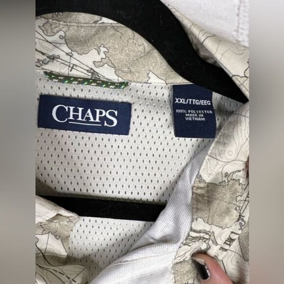 Chaps Nautical Performance Map‎ Sailboat Vented Fishing Shirt XXL Lightweight - Picture 6 of 9